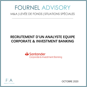 RECRUTEMENT D’UN ANALYSTE EQUIPE CORPORATE & INVESTMENT BANKING
