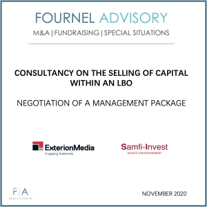 CONSULTANCY ON THE SELLING OF CAPITAL WITHIN AN LBO